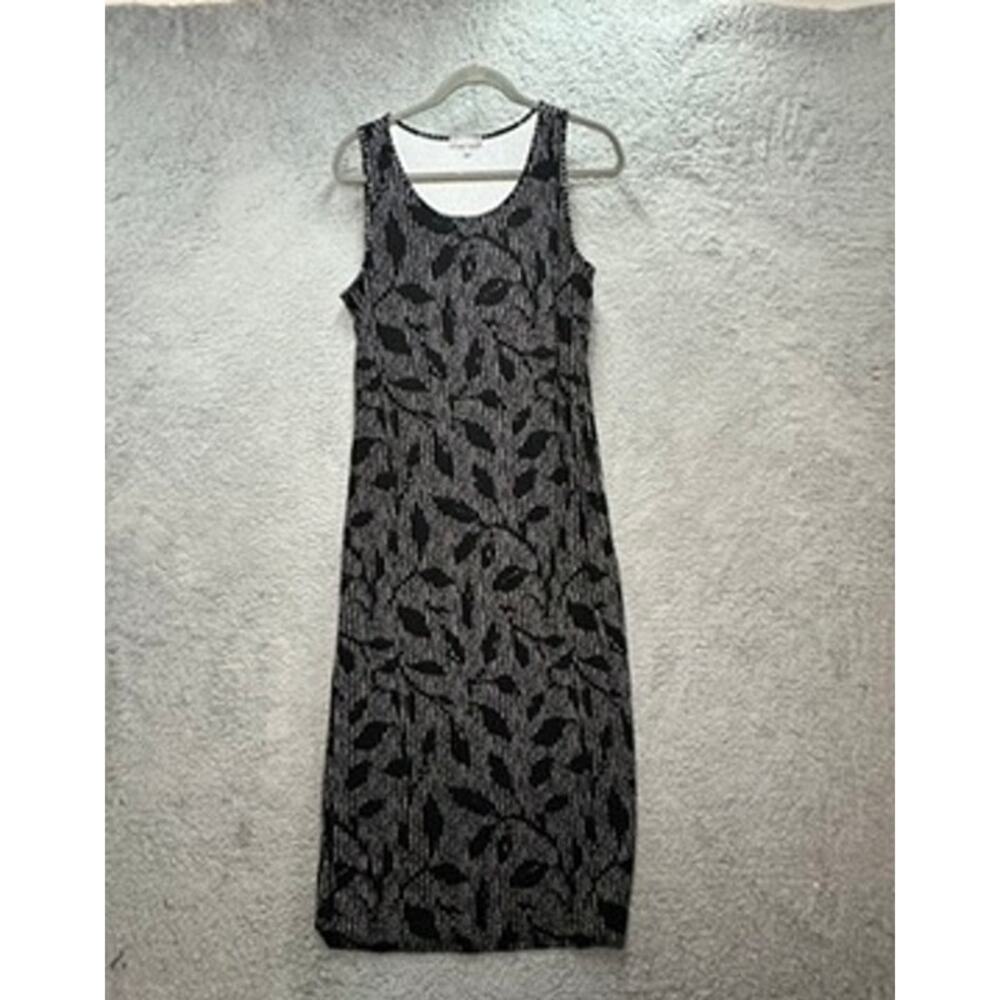 Habitat Clothes to Live In Medium Maxi Dress Gray and‎ Black Sleeveless Stretchy